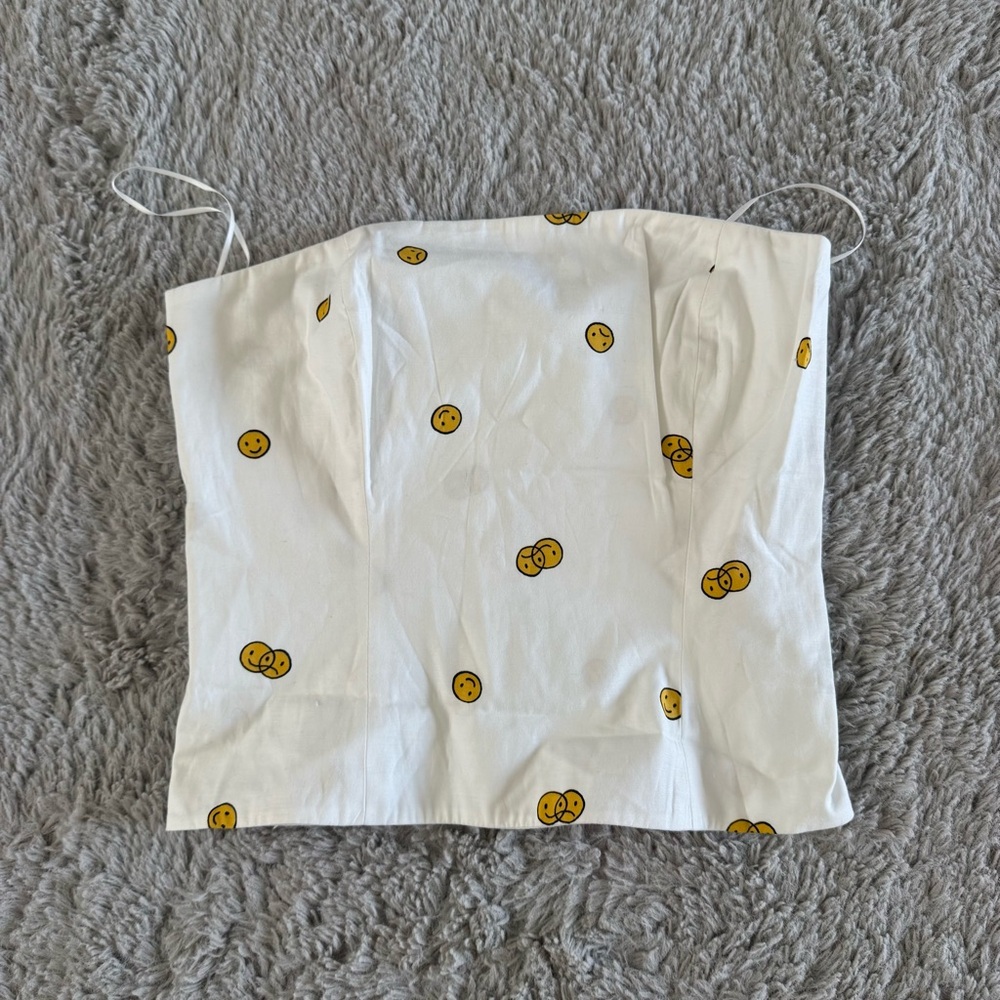 Reformation Emotional Smiley Face Paolo Tube Top US2